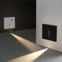 LED Night Lamp Sensor Intelligent Wall Light Recessed PIR Motion Footlight for Staircase Step Ladder Foyer Bedroom Decoration