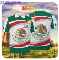 Personalized Name Mexico Aztec Flag 3D All Over Printed Fashion Polo Shirt