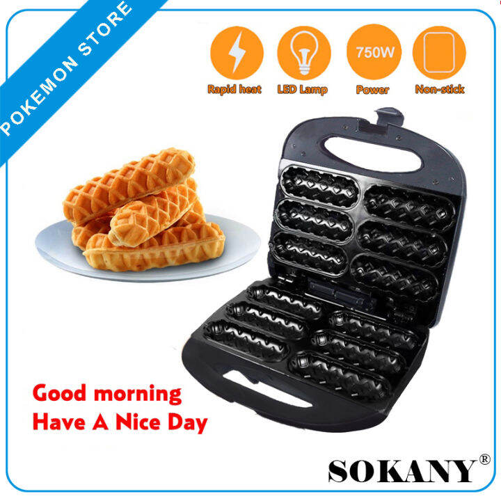 Sokany Original Electric Hotdog Waffle Maker Pan Easy Clean, NonStick
