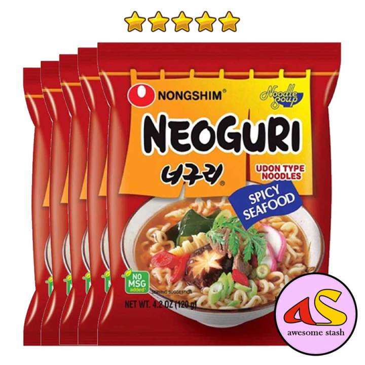 Nongshim Neoguri Seafood And Spicy Udon Noodle Soup Pouch 5 X 120g