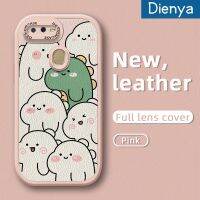 เคส Dienya สำหรับ A7 OPPO เคส A11K A12s A12 A5s การ์ตูนหลากสีน่ารักไดโนเสาร์สีขาวและสีเขียวบางนุ่มหนังเคสมือถือกันกระแทกเคสกันกระแทกทนทานต่อการตกหล่น