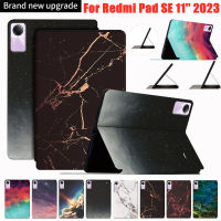 Casing Tablet ลายหินอ่อนเต็มไปด้วยดวงดาวสำหรับ Xiaomi Redmi แผ่นรอง2023 11 เคสปกหนังสำหรับ RedmiPad SE 11นิ้ว