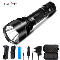 C8 Tactical LED Flashlight T6L2COB+T6 Torch for Riding Camping Hiking With side COB work light design By 18650 Battey