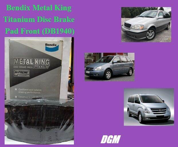 Bendix Metal King Titanium Disc Brake Pad Front (DB1940MKT) for Hyundai
