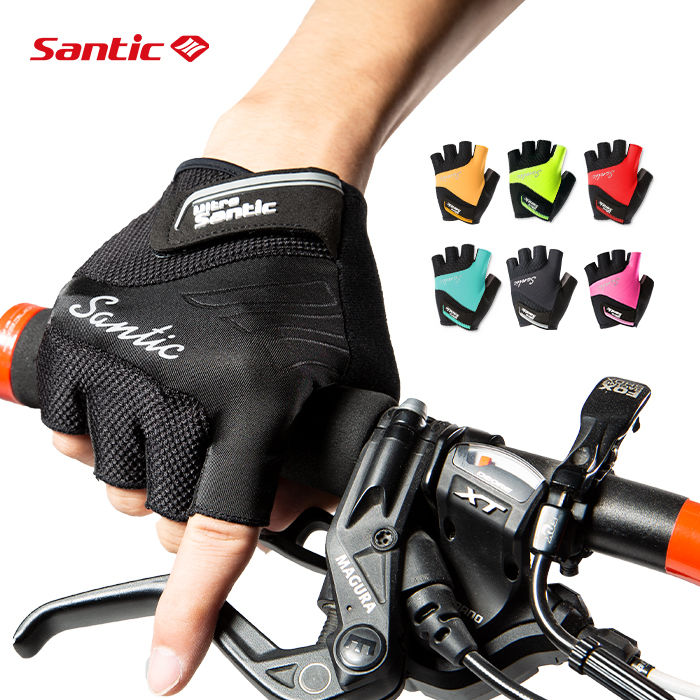 santic-ถุงมือเปิดนิ้วจักรยานฤดูร้อนถุงมือปั่นจักรยานสำหรับผู้ชายถุงมือ-mtb-wm9p040ถุงมือปั่นจักรยานระบายอากาศกันกระแทก