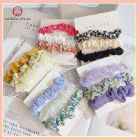 SGS 3pcs อีลาสติก ผ้าชีฟองเส้นด้าย scrunchies ที่มัดผม แฟชั่นสำหรับผู้หญิง ยางรัดผม แถบคาดศีรษะ หางม้าหางม้า เชือกมัดผม สำหรับผู้หญิง