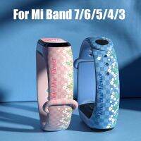 [SOSO 3C accessories] สายรัดพิมพ์ลายดอกไม้สำหรับ Xiaomi Mi Band 7 6 5 4 3 Band7ซิลิโคนนาฬิกาข้อมือสร้อยข้อมือ