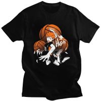 Haikyuu Karasuno High เสื้อผู้ชาย,เสื้อยืดแฟชั่นแขนลำลองขาสั้นคอกลมพิมพ์ลาย100% ผ้าฝ้ายฤดูร้อนใหม่คอกลมขายส่งราคาถูกเสื้อยืดตลก