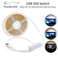 USB COB DC 5V LED Strip Light Warm Cold Natural White 0.5M 1M 2M 3M Flexible Backlight TV Ribbon for Home Under Cabinet Kitchen