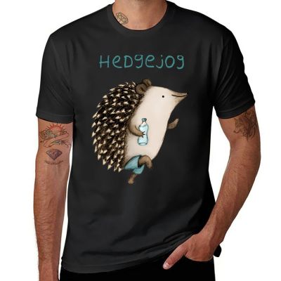 Hedgejog T-Shirt Hippie Clothes Animal Print Shirt Funny T Shirts Mens White T Shirts