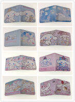 Cinnamoroll PU 2ช่องเสียบบัตร2ช่อง Dompet Koin ผู้ชายกระเป๋าสตางค์ผู้หญิง1ช่องซิป1ช่องอัลบั้มรูป