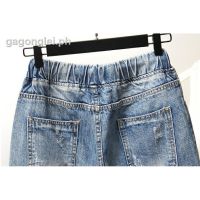 ☸❈❀Plus size womens Korean style ripped jeans 2020 early autumn new fat sister 200 kg loose and thin n