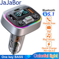 JaJaBor FM Transmitter Type C QC3.0 Dual USB Fast Charging Car MP3 Player บลูทูธแฮนด์ฟรี FM Player