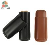 ❦◊ Leather Cigar Case 2 Tube Cigar Holder Mini Humidor Travel Box Portable Cigar Accessory Christmas Gift for Cohiba ciga