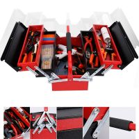 Three floors iron tool box portable folding Hardware toolbox Household Maintenance Electrician Anti-fall Tool case