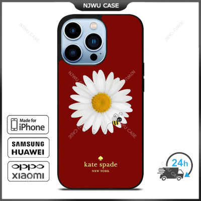 KateSpade 058 Flower And Bee Phone Case for iPhone 14 Pro Max / iPhone 13 Pro Max / iPhone 12 Pro Max / XS Max / Samsung Galaxy Note 10 Plus / S22 Ultra / S21 Plus Anti-fall Protective Case Cover
