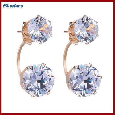 Bluelans ผู้หญิงแฟชั่น DROP EAR Studs เครื่องประดับคู่ Rhinestone หูต่างหูของขวัญ