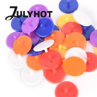 []50PCS สีสัน24มม. เครื่องหมายกอล์ฟเครื่องหมายตำแหน่งพลาสติกคละสีเส้นผ่านศูนย์กลางลูกกอล์ฟ Maker ฐาน Accessories