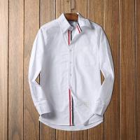 คุณภาพสูงมาใหม่ล่าสุด TB_Shirt ใหม่สีทึบเสื้อแขนยาวเสื้อเชิ้ตลำลอง Mens Slim Mens Oxford Textilen แขนยาวเสื้อเชิ้ตผู้ชายสบายๆเสื้อทำงาน