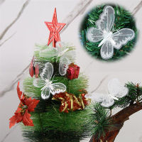 PS Store (12PCS) White Butterfly Clip Christmas Tree Pendant Butterfly Clip New Year Decoration Christmas Tree Ornament