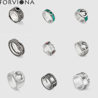 FORVIONA letter G high quality luxury rings 925 sterling silver jewelry making GC rings 100 high original making