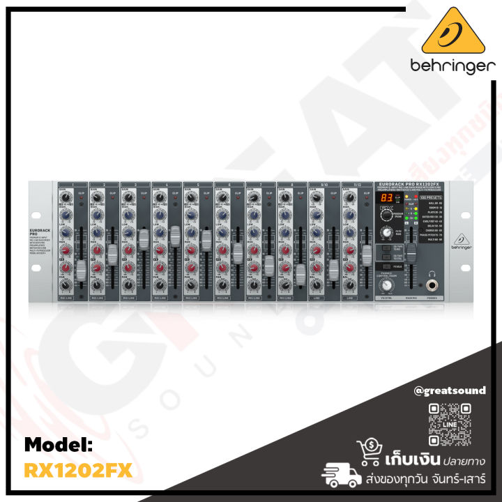 behringer-rx1202fx-มิกเซอร์อนาล็อกติดแร็ค-12-ch-8-ช่อง-โมโน-xlr-2-ช่องสเตอริโอ-trs-มาพร้อม-eq-3-แบนด์-และเอฟเฟคในตัว-รับประกันบูเซ่-1-ปี