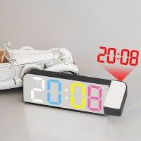 Limited Time Discounts LED Digital Projection Alarm Clock 180 Rotation Electronic Watch LED USB Bedside Desktop Clocks Date Temp Display Home Decor