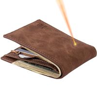 New Short Men Wallets Slim Card Holder Male Wallet PU Leather Small Zipper Coin Pocket Man Purse Wallet