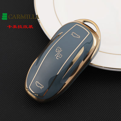 TPU Key Case Holder สำหรับ Tesla รุ่น3 /Y Smart Remote Car Key Cover Full Surround Shell อุปกรณ์เสริม