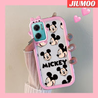 เคส JIUMOO สำหรับ Xiaomi Redmi 10 5G Redmi Note 11E 5G Redmi 11 Prime 5G เคสการ์ตูน Mickey Head Patten เคสนิ่มสำหรับเลนส์กันกระแทกแบบใสเคสมือถือเรียบง่ายฝาครอบป้องกันซิลิโคนความคิดสร้างสรรค์โปร่งใส