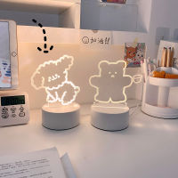 2021MINKYS Kawaii Lovely Bear Bedside Lamp Reading Aids Curly Dog Night Light Adjustable Lamp Girls Kids Birthday Gift Stationery