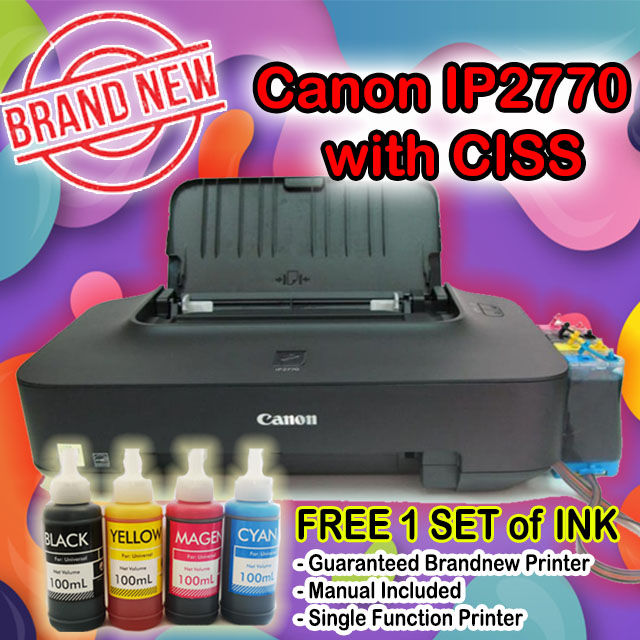 Canon Pixma IP2770 Inkjet Printer Converted to CISS One Set of Ink to use) | Lazada PH