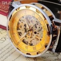 ⌚ นาฬิกา 15 kinds of color winner in Europe and the Roman numerals hollow out retro belt manual mechanical watches