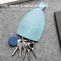 【CW】Christmas Elk Key Cute Pull Out Key Wallets Case PU Leather Key Case Pull Type Pocket Key Holder For Keys Leather keychainTH