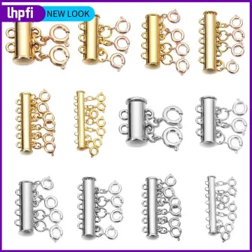 Layered Necklace Spacer Clasp, Magnetic Slide Clasp Lock Necklace Connector  Multi Strands Slide Tube Clasps