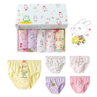 5PCS Kids Underwears Cotton Girls Panties Cartoon Briefs Cute Baby Shorts Young Teens Panties 2-14yrs Underpant Four Seasons