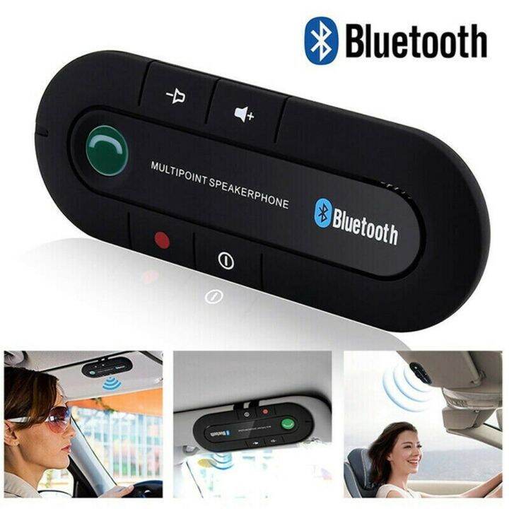 hd-voice-car-wireless-bluetooth-5-0-speaker-hands-free-car-kit-speakerphone-visor-clip-receiver-บลูทูธรถยนต์-บลูทูธไร้สาย-บูลทูธรถยนต์-ตัวปล่อยสัญญาณบลูทูธ