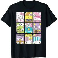 Hello Sanrio Kawaii Foodie Menu Poster T Shirt Short Sleeve Cotton T-Shirt  New casual comfortable men top