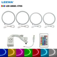 Leewa 2X100มม. 2X120มม. รีโมทคอนโทรลอัตโนมัติรถยนต์ Rgb Led 4ชิ้นไฟหน้าแหวน Angel Eyes สำหรับ Bmw E92 Drl Ca4840