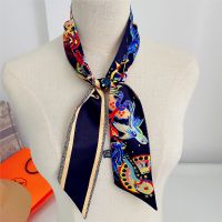 ✚  Summer Fashion New Tarot Retro Twelve Constellations Ladies Ornament 100  Twill Silk Scarf Streamer Long Strip Silk Scarf Ribbon