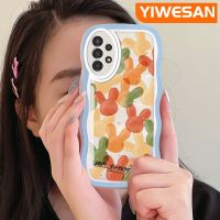 YIWESAN เคสโทรศัพท์ปลอกสำหรับ Samsung Galaxy A04s 5G,เคสโทรศัพท์ซิลิโคนใสลายกระต่ายขอบเป็นลอน A13 A13ดีไซน์ใหม่ป้องกันเลนส์กล้องกันกระแทกเคสโปร่งใสนิ่ม