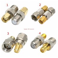 2Pcs/lot SMA To F TV Female Male Straight Connector RPSMA To F Quick Plug Adapter Coax Connector Brass Gold Plated High Quality Watering Systems Garde