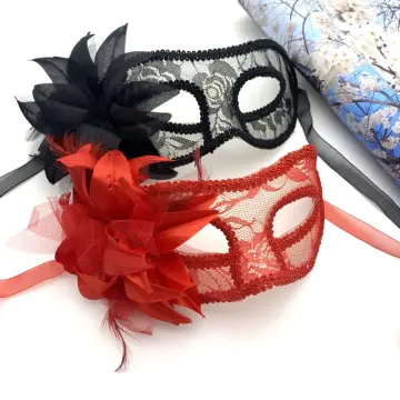 1pc Women's Black Lace Masquerade Mask With Hollow Out Eye Cover, Cat  Design, Ideal For cosplay/party