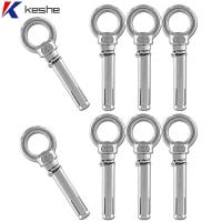 KESHE 8pcs 304สแตนเลสสตีล สลักเกลียวขยาย M8 เงินสีเงิน สลักเกลียวตา ฮาร์ดแวร์สำหรับคลังสินค้า ทนทานสำหรับงานหนัก สลักเกลียวสกรู สมออิฐคอนกรีตติดผนัง