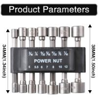 Mata bor obeng elektrik Set 14 buah mata bor mur segi enam ukuran inci kunci pas obeng 1/4 inci adaptor batang Hex untuk obeng listrik