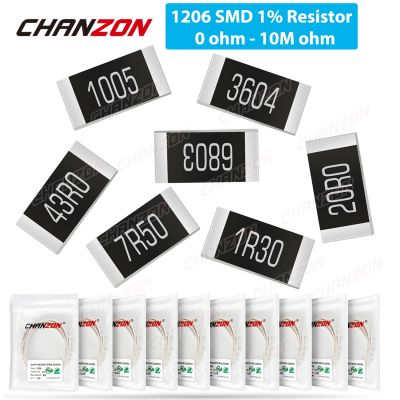 100Pcs SMD 1206 Resistors 0ohm - 10M Ohm 1/4W 1% High Precision Film Chip Fixed Resistance 0.01 0.22 4R7 100 220 330 1K 10K 300K
