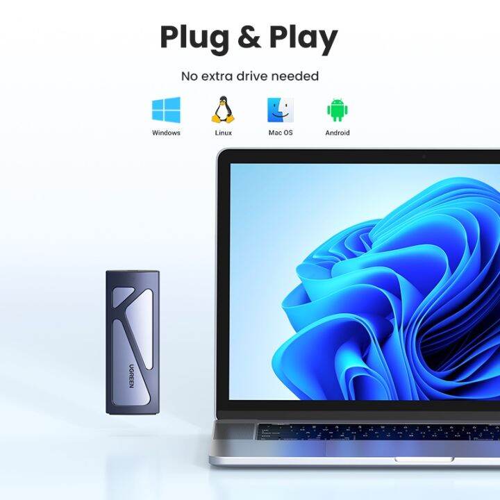 ugreen-เคสฮาร์ดไดรฟ์-usb-c-เป็น-m-2-nvme-ssd-10gbps-แบบพกพา-สําหรับฮาร์ดดิสก์