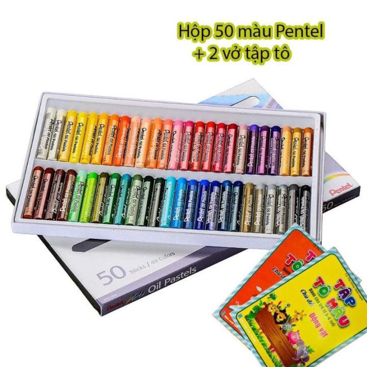 Sáp Tô Màu Cho Bé Pentel 50 Màu Nhật Bản ( Có Quà Tặng ) Mầu Sắc Đẹp, Giúp  Bé Sáng Tạo, - Soleil Shop | Lazada.Vn