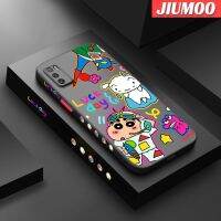 เคส JIUMOO สำหรับ Tecno Spark 5 Air Spark 6 Air KE6การ์ตูนแฟชั่นดินสอสี Shin-Chan เคสโทรศัพท์เนื้อแข็งบางขอบสี่เหลี่ยมปลอกซิลิโคนคลุมทั้งหมดเคสกันกระแทกป้องกันเลนส์กล้อง