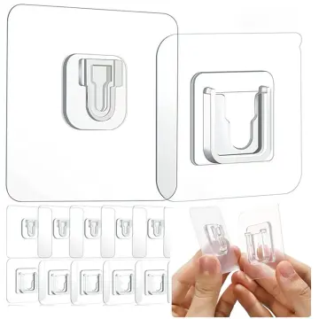 10Pair Double-Sided Adhesive Wall Hooks Hanger Strong Transparent